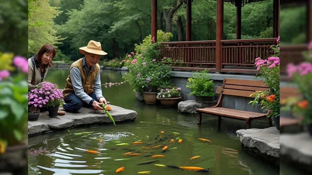 China fish farmers feeding chili