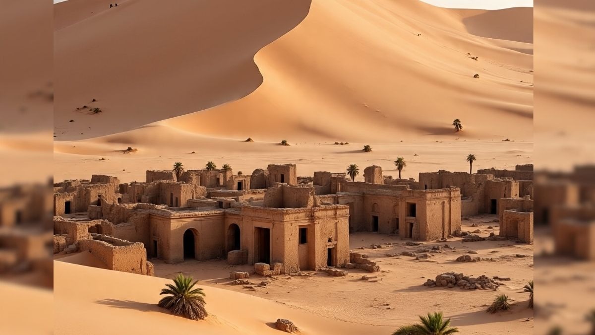 Chinguetti city buried in sand,