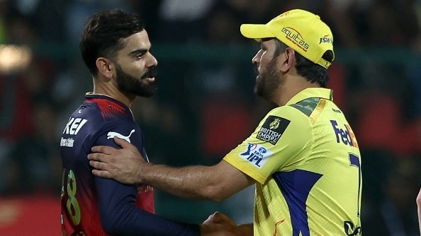 MS Dhoni of Chennai Super Kings and Virat Kohli of Royal Challengers Bengaluru