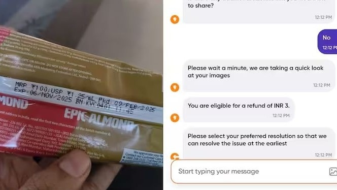 एक यूजर ने r/swiggy पर पोस्ट किया कि उसे 100 रुपये की जगह एक्सपायर अमूल आइसक्रीम मिलीऔर रिफंड दिया गया सिर्फ 3 रुपये का. (Photo: AI Generated)