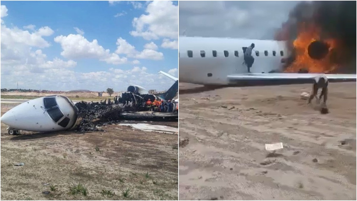 Congo plane fire video