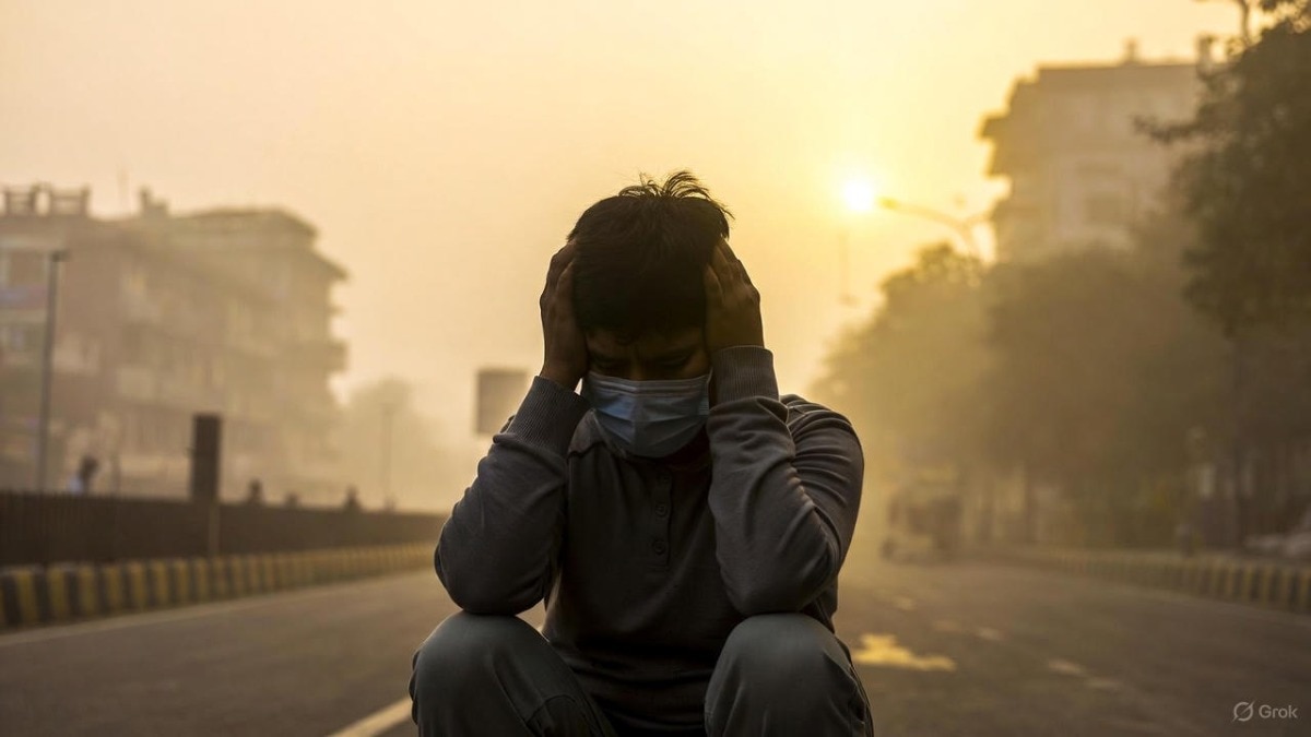 ये पॉल्यूशन सिर्फ फेफड़े नहीं, दिमाग को भी कर रहा बीमार (Photo Generated by Grok)