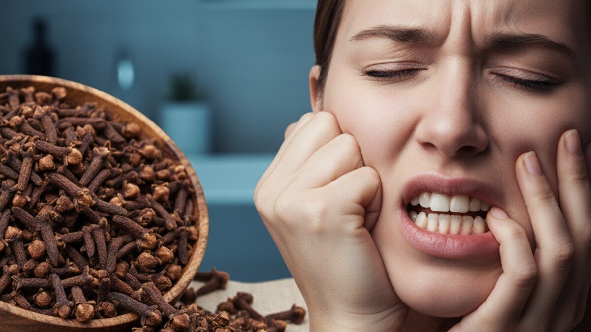 दातों के दर्द से लौंग छुटकारा दिला सकती है, लेकिन उसे इस्तेमाल करने में सावधानी रखनी जरूरी है.(Photo: AI generated) 