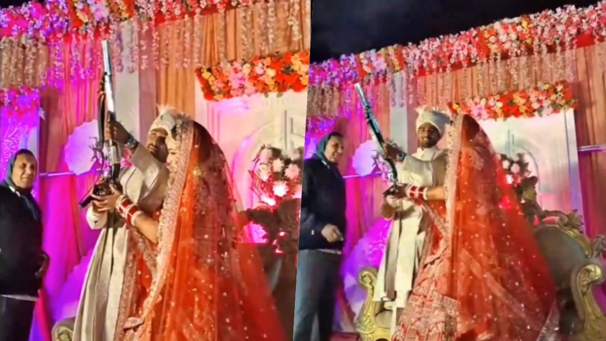 मेरठ में शादी में हर्ष फायरिंग का वीडियो वायरल (Photo- Screengrab)