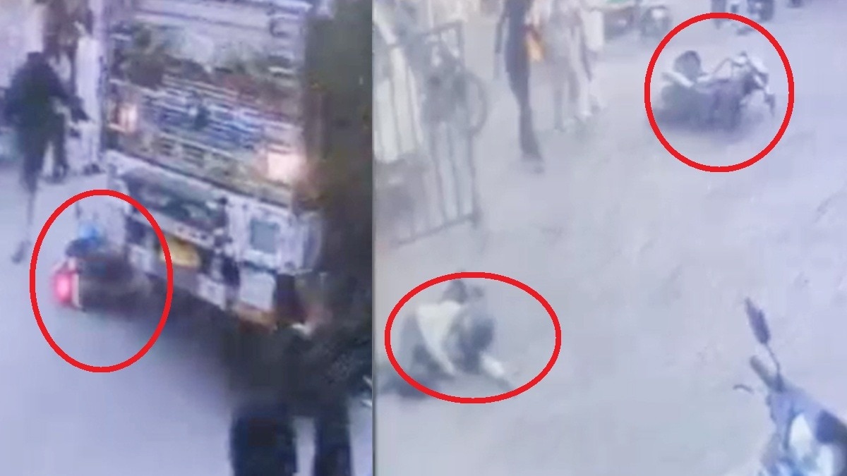 पीड़ित ने कहा- हेलमेट न पहना होता तो कचूमर बन जाता.(Photo:Screengrab)