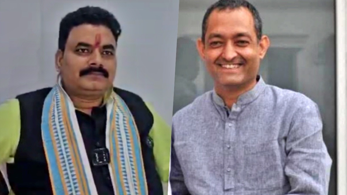BJP MLA Ramesh Mishra (left) and Congress leader Nadeem Javed (right)