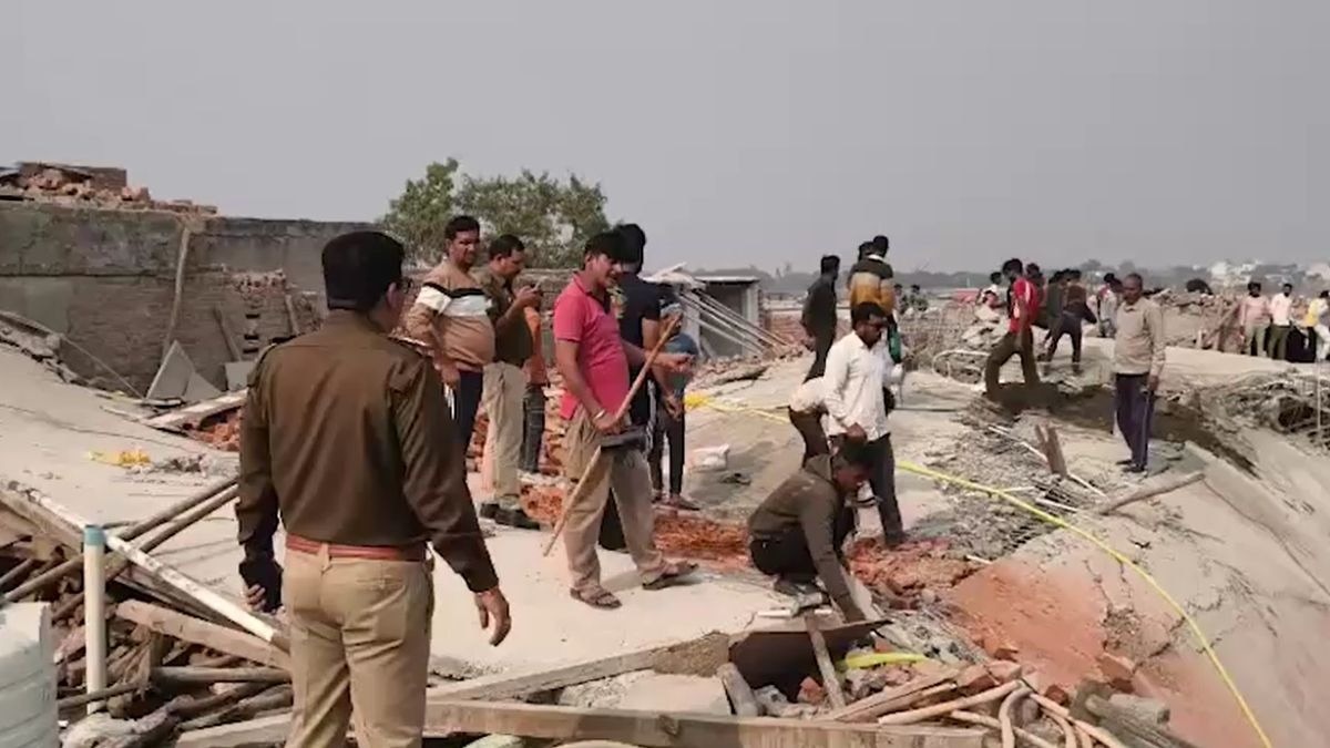 लेंटर गिरने से चार मजदूरों की मौत. (Photo: Screengrab)