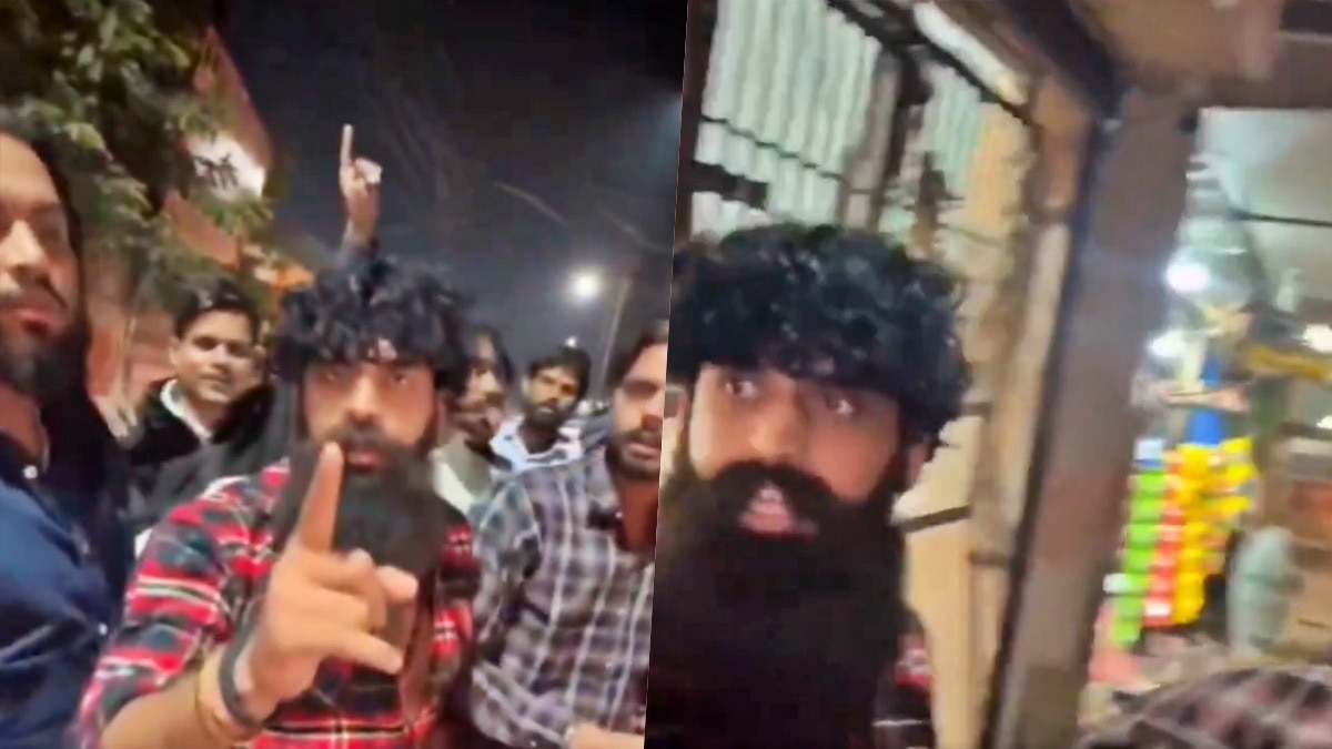Youths created ruckus at liquor shops in Mathura (Photo- Screengrab)