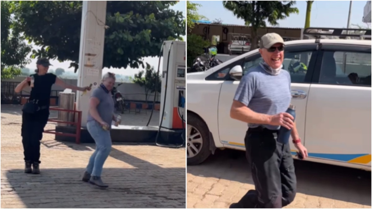 पेट्रोल पंप पर नाचते दिखे विदेशी पर्यटक (Photo - Instagram/@explore_with_bali)