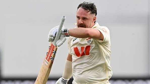 Australia's star batter Travis Head in this frame