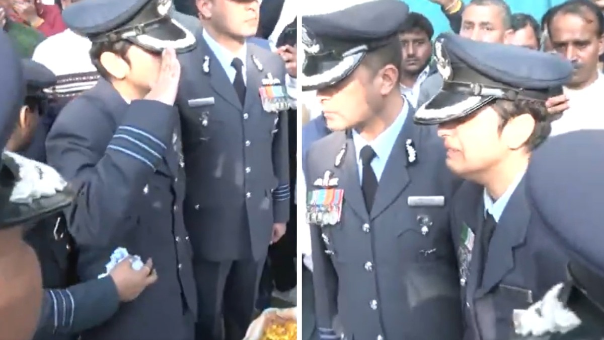 तेजस क्रैश में शहीद नमांश को विंग कमांडर पत्नी का आखिरी सैल्यूट... भावुक कर देगा ये VIDEO