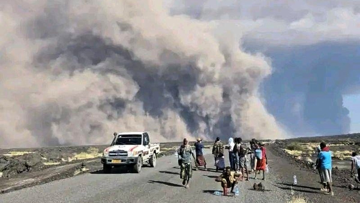 Volcano erupts in Ethiopia after 10,000 years.