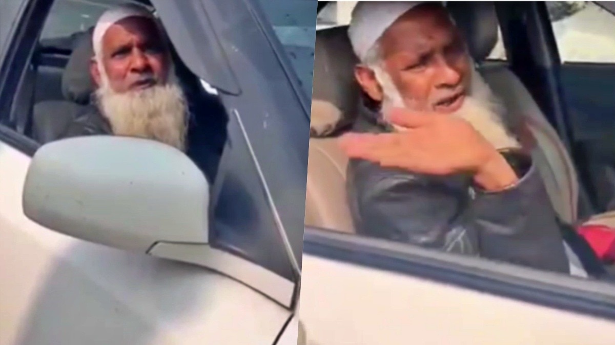 Muslim cab driver manhandled in Agra (Photo- Screengrab)