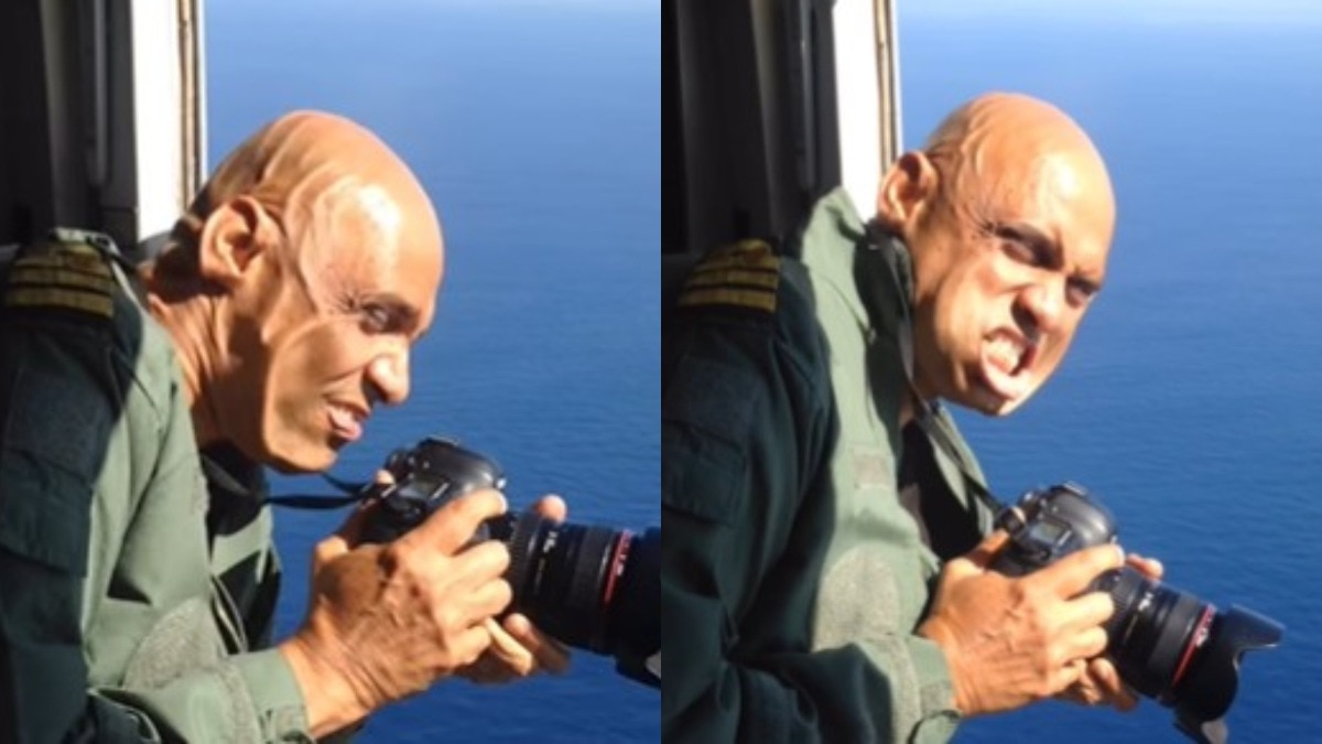 20 हजार फीट पर हवा के थपेड़ों से लड़ते नेवी ऑफिसर, फोटोशूट का रोमांचक वीडियो वायरल