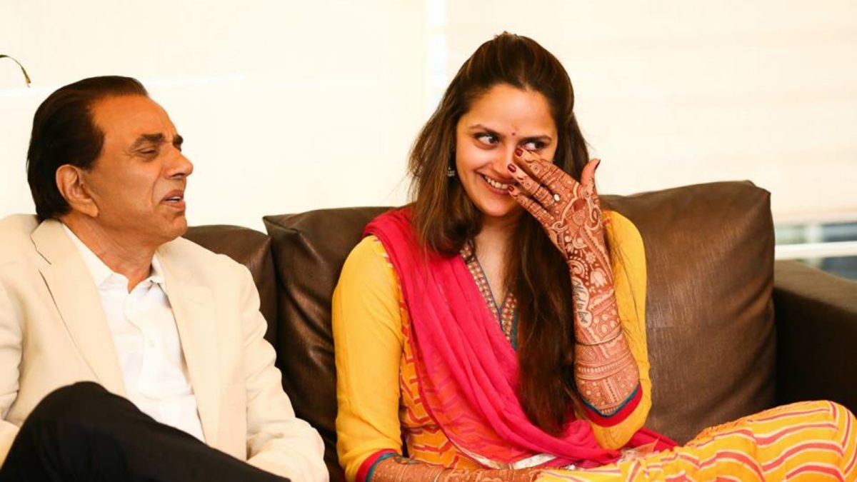 Ahana Deol with dharmendra
