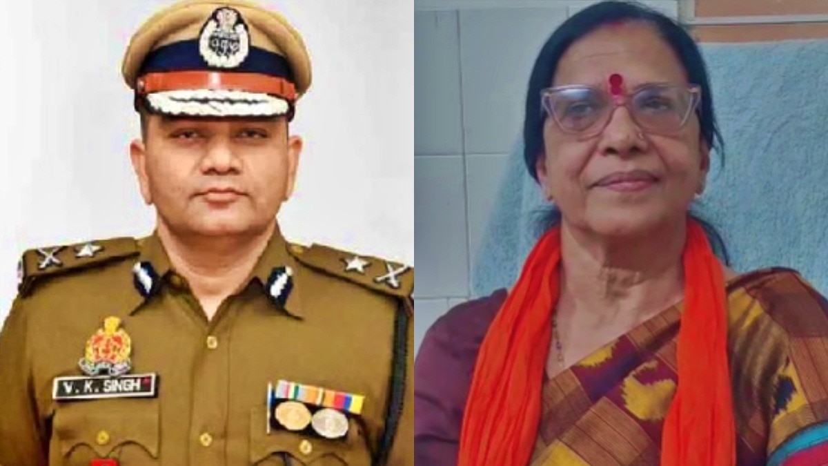 Clash between Joint Commissioner and Women's Commission's Anita Gupta in Kanpur (Photo- Screengrab)