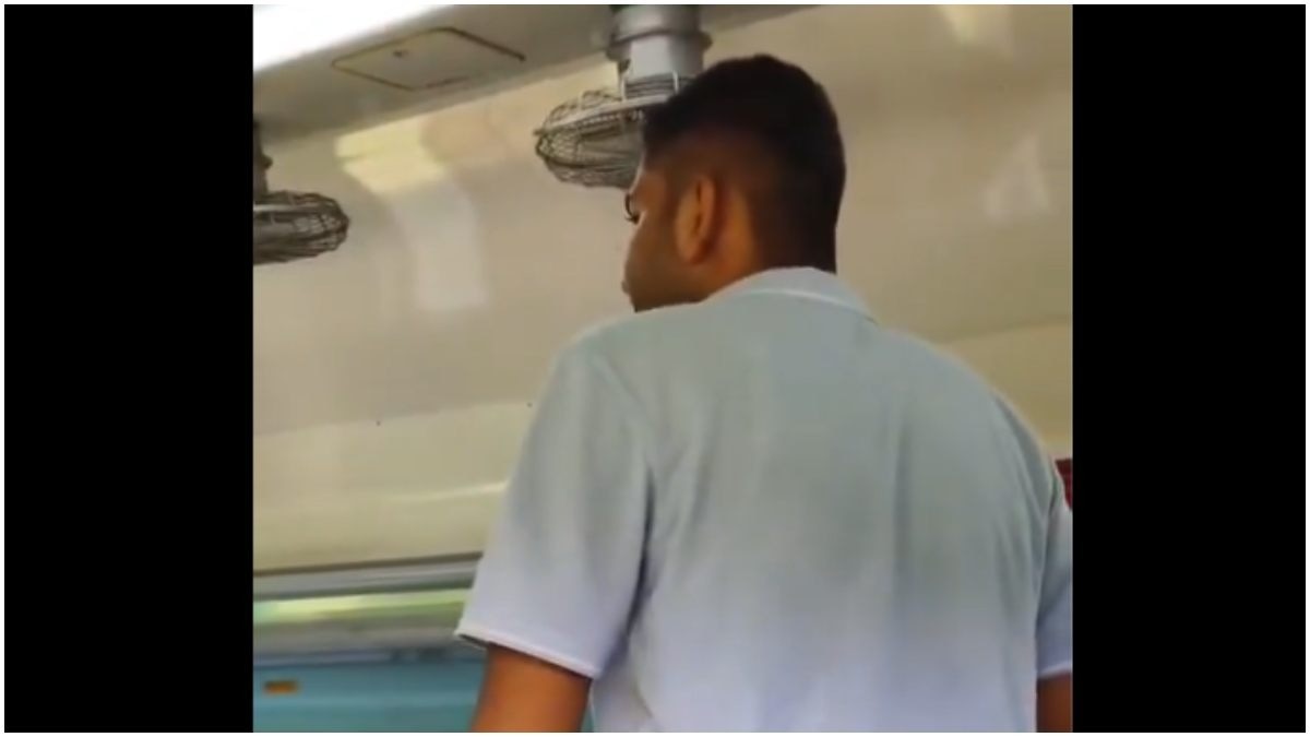 ट्रेन में खड़ा हुआ शख्स और दे ऐसी स्पीच की हर कोई देखता रह गया... वीडियो वायरल
