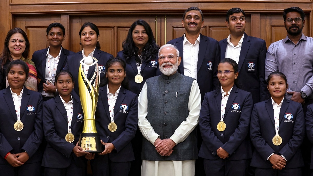 Prime Minister Narendra Modi met with the Indian blind women's cricket team. (Image: PTI)