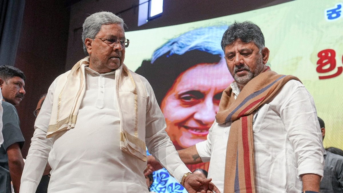 Karnataka Chief Minister Siddaramaiah and Deputy Chief Minister DK Shivkumar during an event last week. (Photo: PTI)
