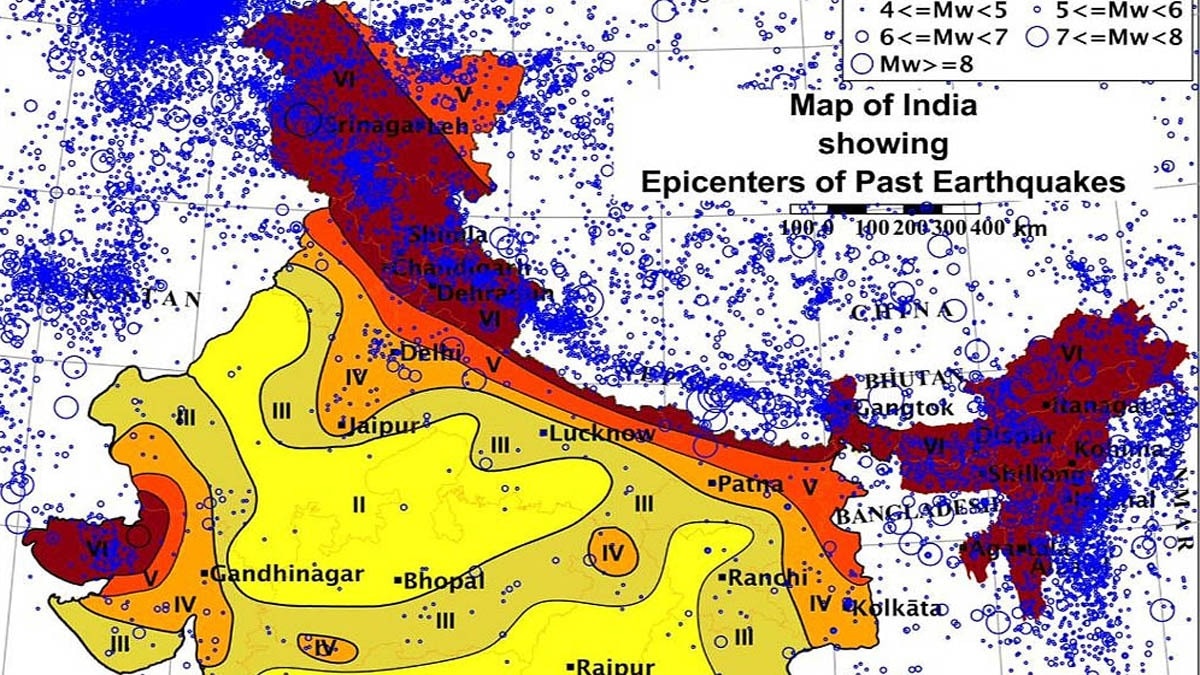 India New Seismic Earthquake Map