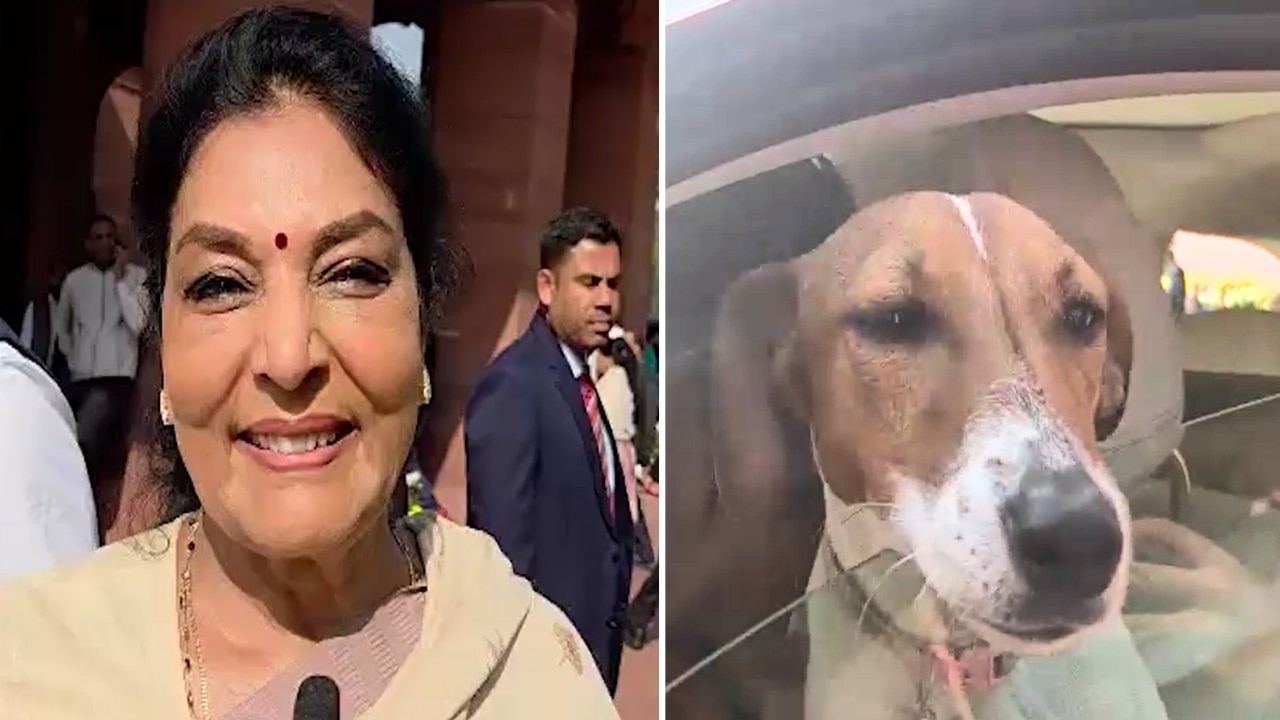 Congress MP Renuka Chowdhury brought pet dog to Parliament