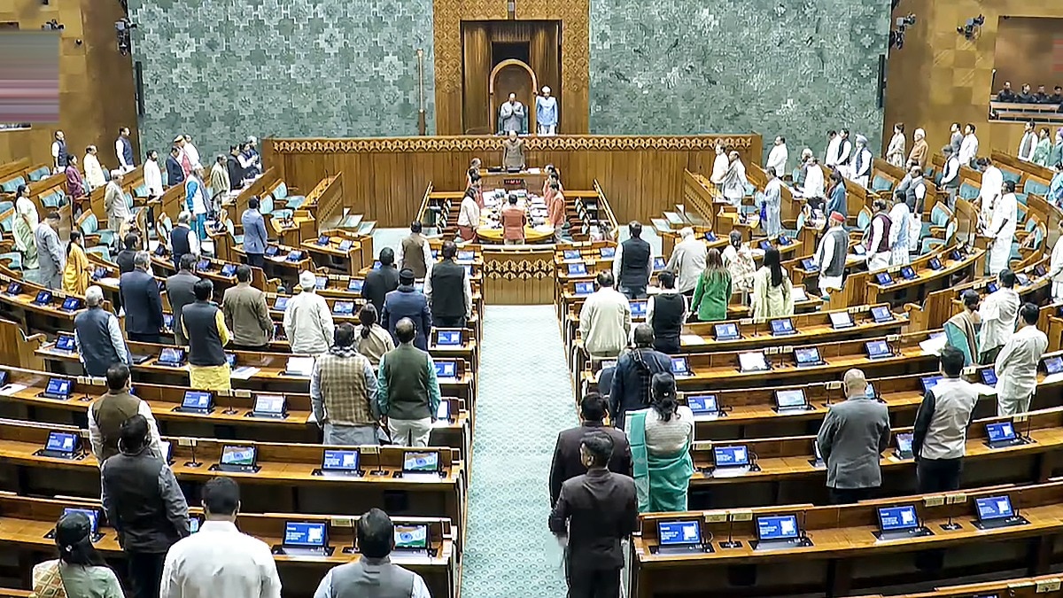 Lok Sabha Speaker Om Birla arrives to conduct the proceedings in the House during the Winter Session of Parliament