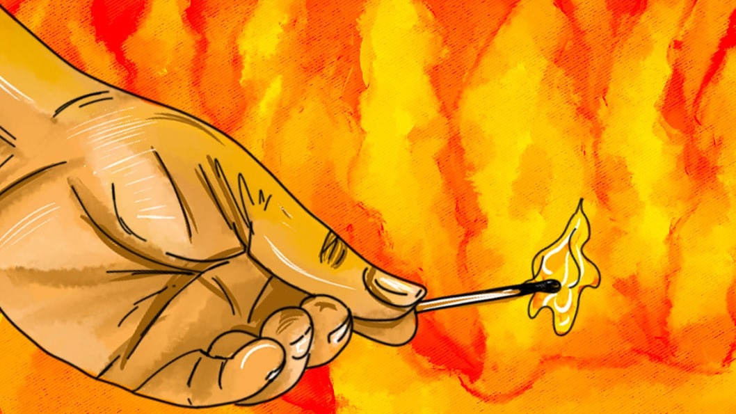 Bhadrak son sets mother on fire