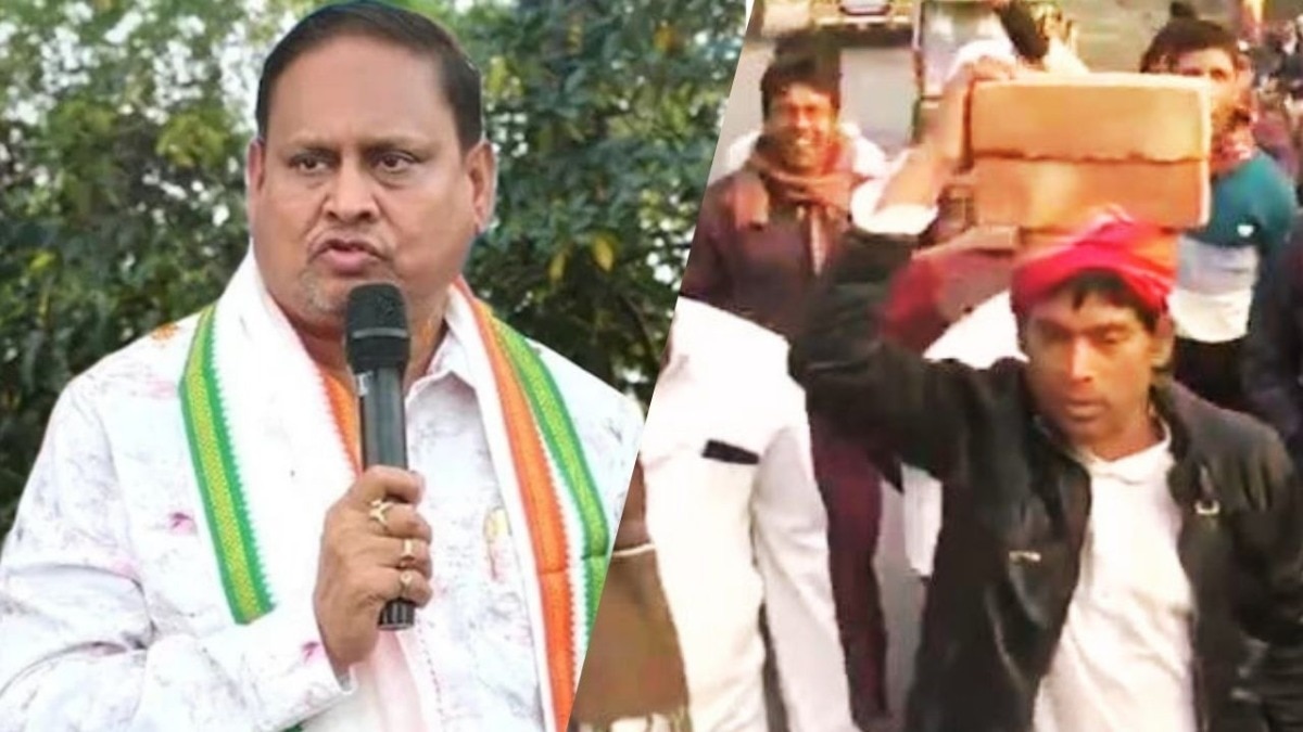 ईंट लेकर निकले हुमायूं कबीर के समर्थक (Photo: Screengrab)