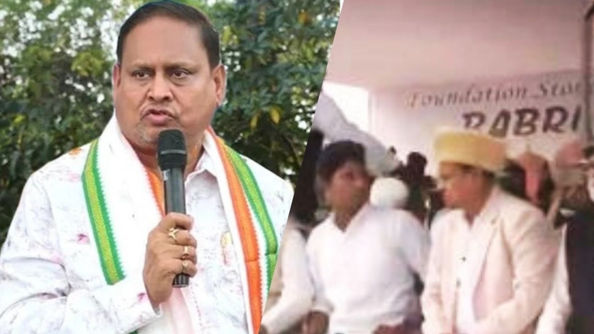 हुमायूं कबीर ने रखा पत्थर  (Photo: Screengrab)