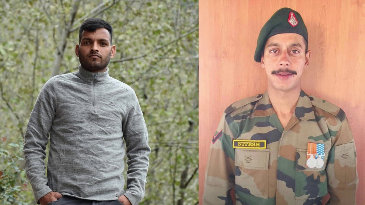 खाई में गिरी दोनों जवानों की कार (Photo: Screengrab)