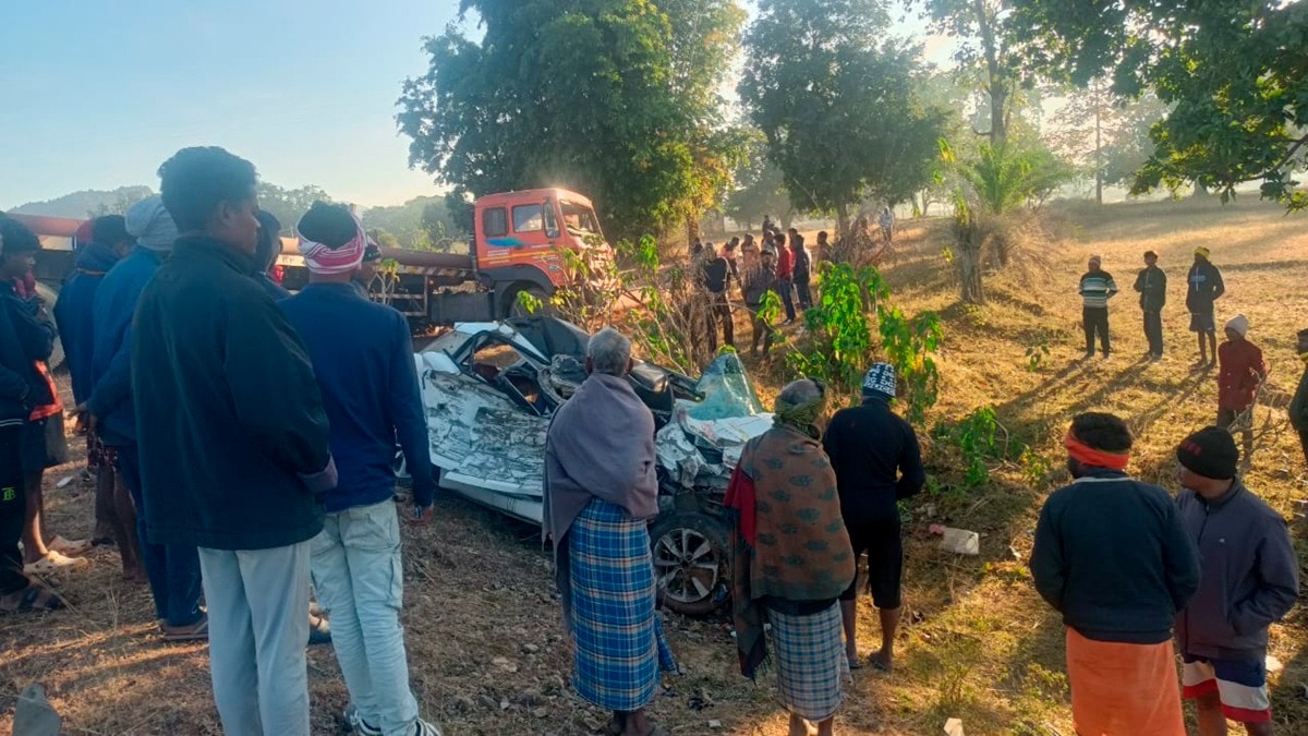 जशपुर सड़क हादसे में 5 लोगों की मौत. (Photo: Shubham Singh/ITG)