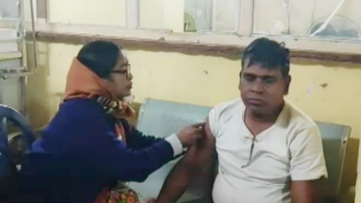 222 ग्रामीणों को लगाया गया टीका.(Photo:Screengrab)