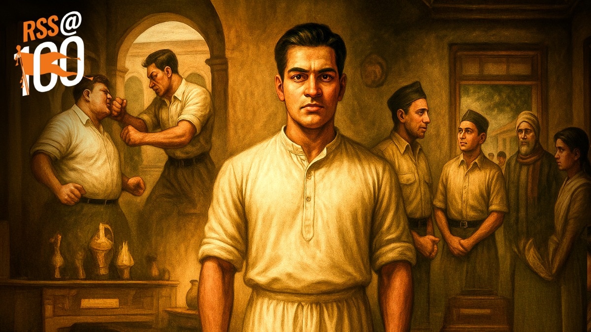 गांधीजी की आलोचना सुनकर एंग्लो इंडियन से उलझ पड़े थे रज्जू भैया. (Photo: AI generated)