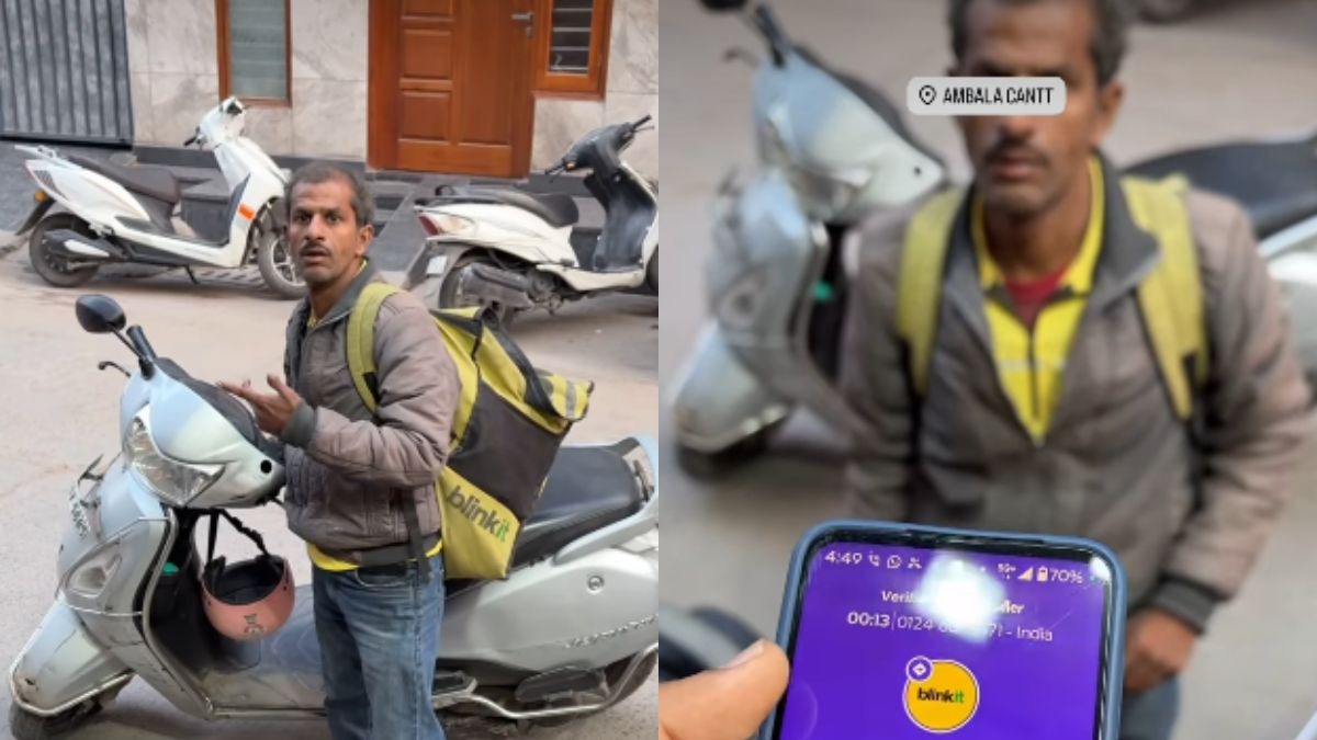 सोशल मीडिया पर एक डिलीवरी एजेंट का वीडियो तेजी से वायरल हो रहा है. (Photo:  Sammy (@sammy_dilse143)  