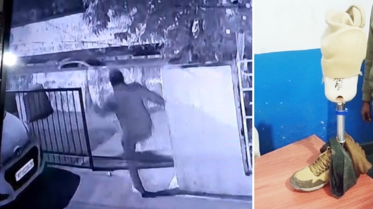 एक पैर पर भागा हमलावर.(Photo:Screengrab)