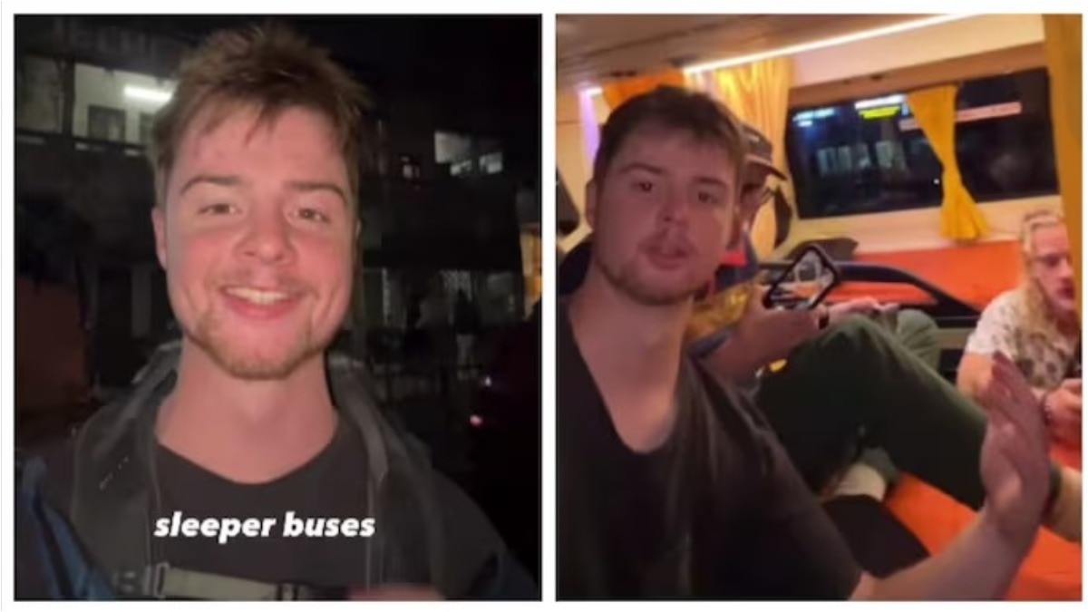 जस्टिन आगे यात्रियों को मिलने वाली छोटी-छोटी सुविधाएं भी दिखाते हैं (Photos: @side_quest_project/Instagram)