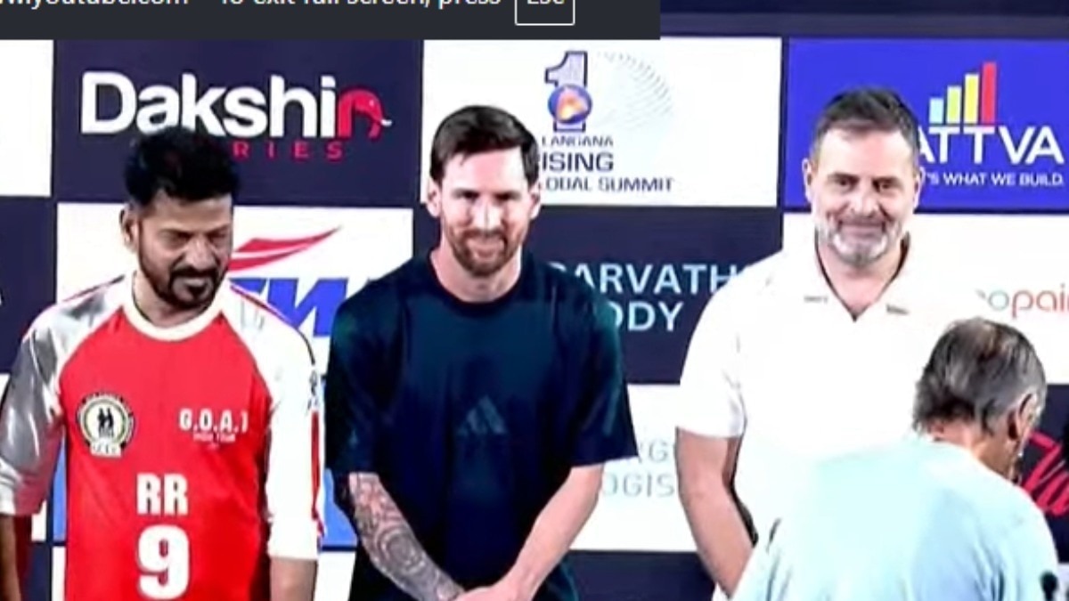 Rahul Gandhi with Lionel Messi. 