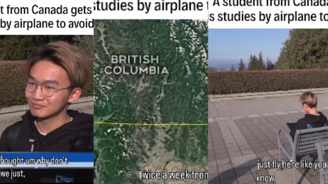 महंगे किराए से बचने के लिए कनाडा का एक छात्र कॉलेज जाने के लिए रोज हवाई जहाज से सफर कर रहा है. (Photo: Instagram/ai.with.mark)