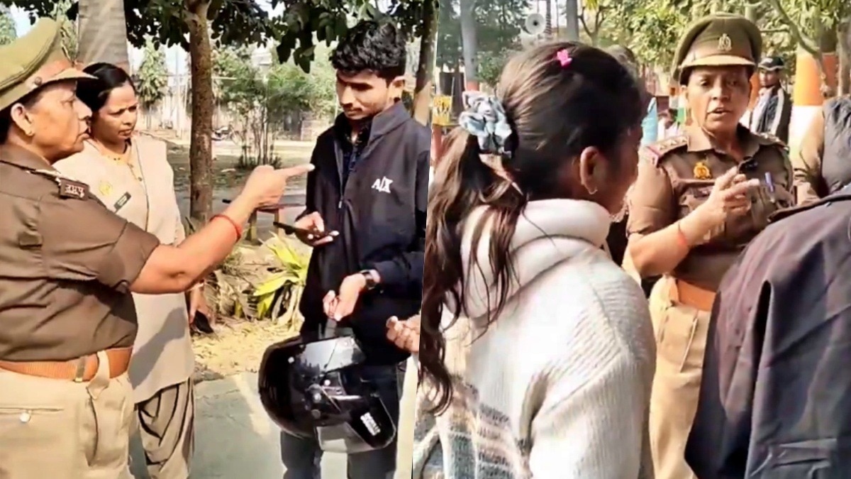 A female inspector from Mau interrogates a brother and sister at temple. (Photo - Screengrab)