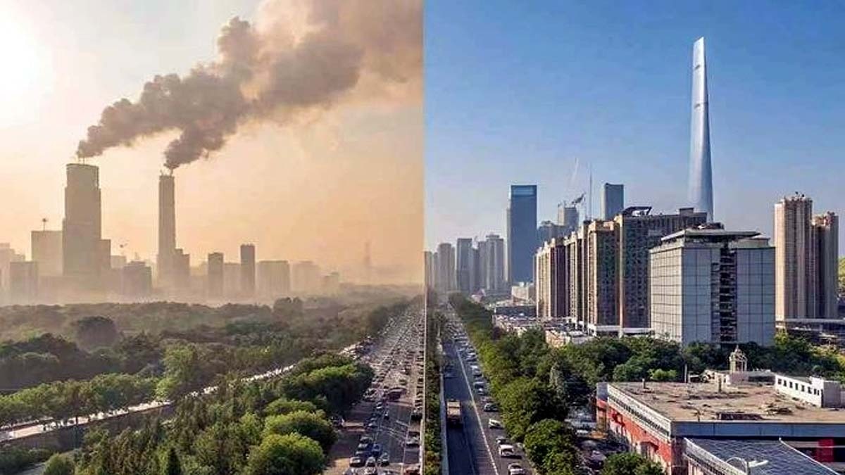 बीजिंग पहले कैसा दिखता था और अब कैसा. (Photo: X/@ChinaSpox_India)