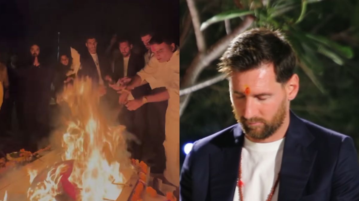 महान खिलाड़ी लियोनेल मेसी ने वंतारा में की आरती और जय माता दी का लगाया नारा. (Photo : insta/@vantara)