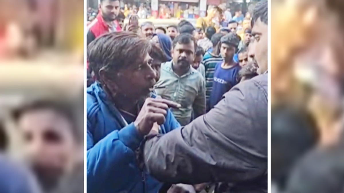 पुलिसकर्मी को धमकी देते हुए हिस्ट्रीशीटर.(Photo:Screengrab)