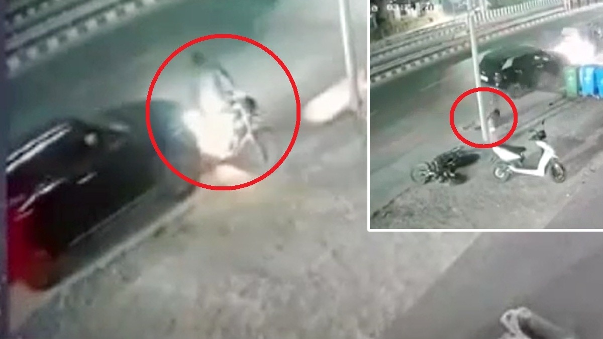 पुणे के चांदनी चौक पर स्विगी डिलीवरी बॉय को कुचला.(Photo:Screengrab)