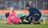 A field umpire (L) reacts after being hit by the ball as a physio attends him during the fifth Twenty20 international cricket match between India and South Africa at the Narendra Modi Stadium in Ahmedabad on December 19, 2025 A field umpire (L) reacts after being hit by the ball as a physio attends him during the fifth Twenty20 international cricket match between India and South Africa at the Narendra Modi Stadium in Ahmedabad on December 19, 2025