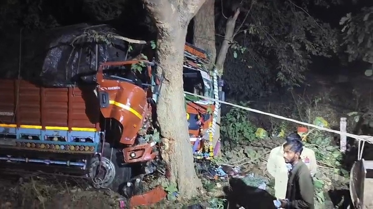  Four people on a bike killed in a collision with a canter truck on the Moradabad-Agra highway in Sambhal district