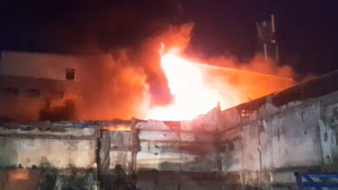 सूरत में लकड़े के गोदाम में लगी आग (Photo: ITG)