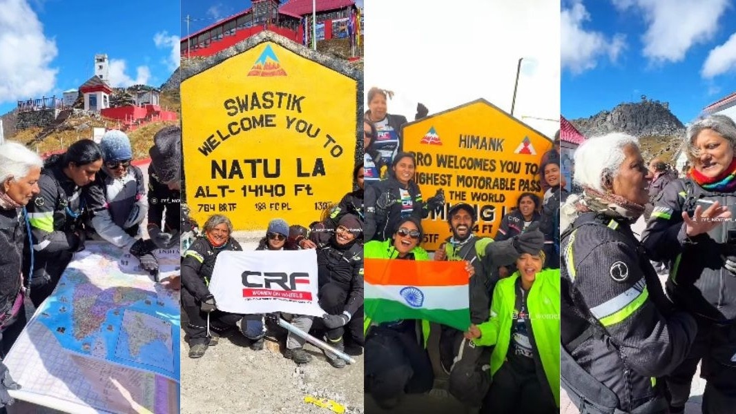 बुजुर्ग महिला बाइकर्स ने नाथुला दर्रे तक पहुंचकर सबको प्रेरित कर दिया. (Photo: Instagram/ @crf_women_on_wheels)