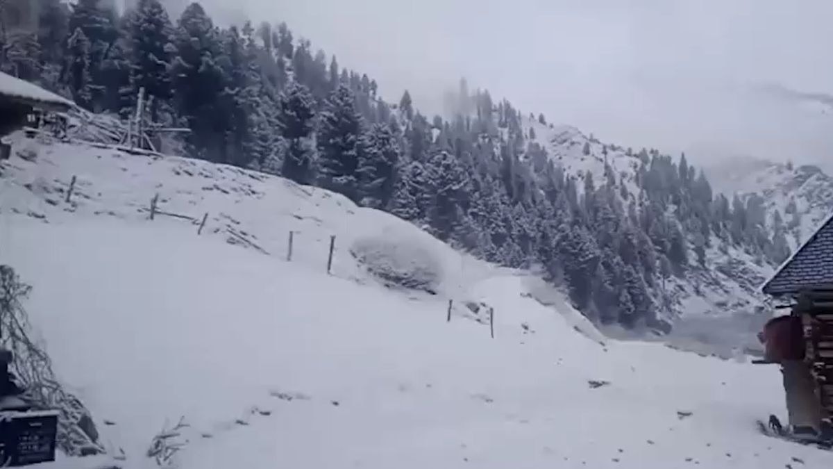 गुरेज घाटी में ताजा बर्फबारी से तापमान में आई गिरावट. (Photo: Screengrab)