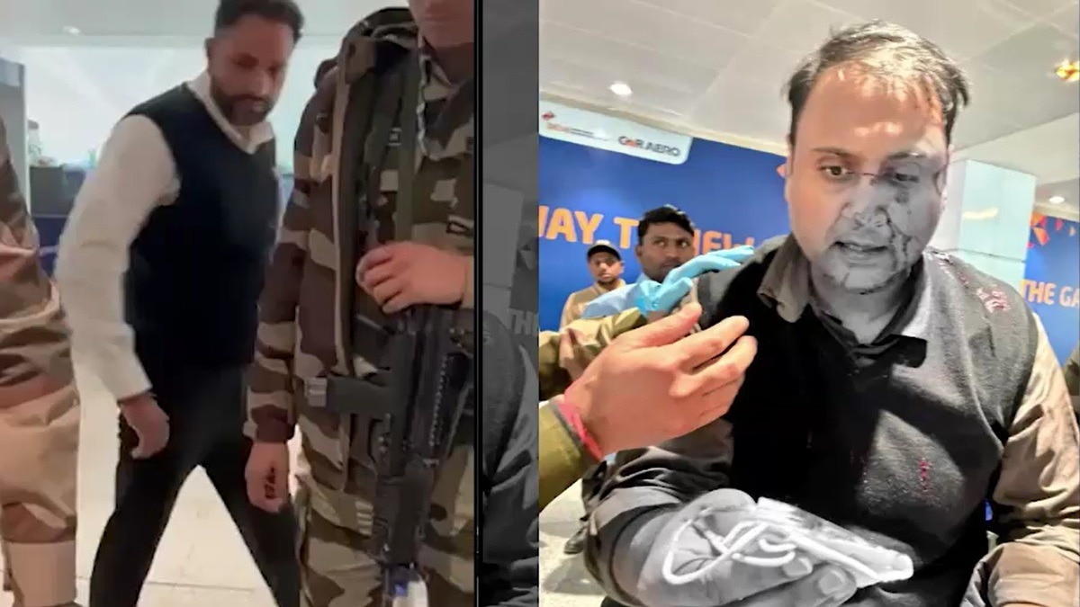 पायलट की पिटाई से शख्स का बहने लगा था खून. (Photo: Screengrab)