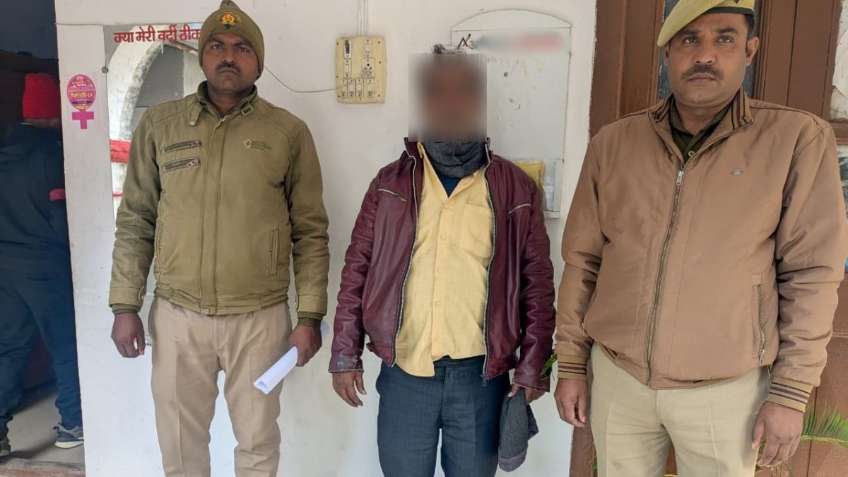 पुलिस ने आरोपी को किया गिरफ्तार. (Photo ITG Ashish srivastava)